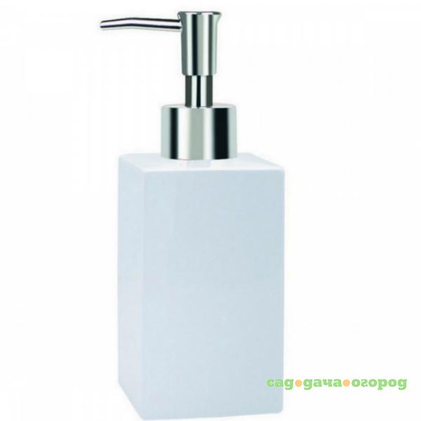 Фото Дозатор для жидкого мыла Spirella Quadro, 17см, фарфор, цвет: белый