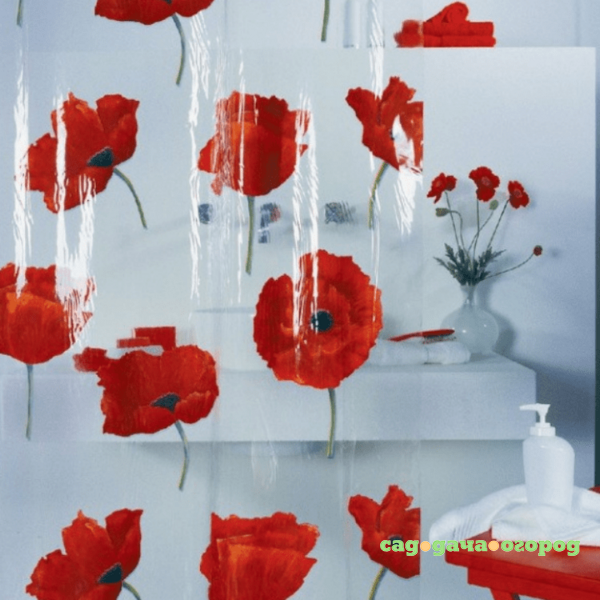 Фото Штора для ванной Spirella Poppy, 180х200см, разноцветный