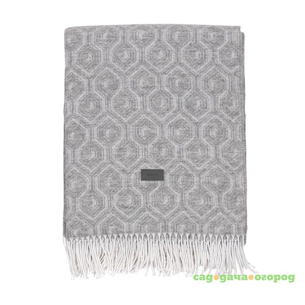 Фото Плед Gant Home GRAF Throw 130x180см, серый, 55% хлопок, 35% овечья шерсть, 10% полиамид