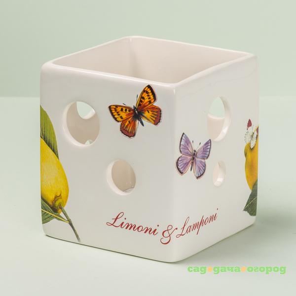 Фото Подсвечник Ceramiche Viva Limoni e Lamponi 10*10*11.5 см