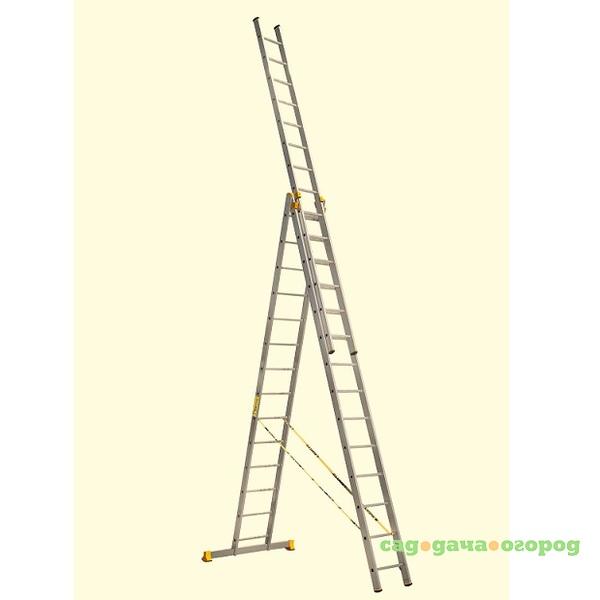 Фото Лестница трехсекционная усиленная Алюмет 9314 3х14