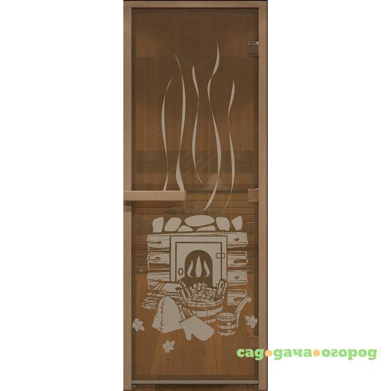 Фото Дверь для сауны стеклянная Doorwood DW00090 Банька бронза 700х1900 мм
