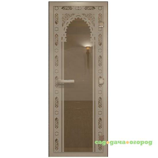 Фото Дверь для хамама стеклянная Doorwood DW00468 Восточная арка бронза 700х1900 мм