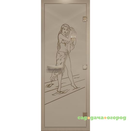 Фото Дверь для хамама стеклянная Doorwood DW00492 Дженифер бронза матовая 800х2000 мм