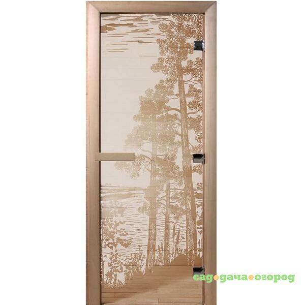Фото Дверь для сауны стеклянная Doorwood DW01315 Рассвет сатин 700х1900 мм