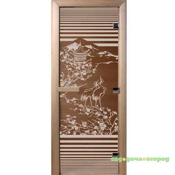 Фото Дверь для сауны стеклянная Doorwood DW01305 Япония бронза 800х2000 мм