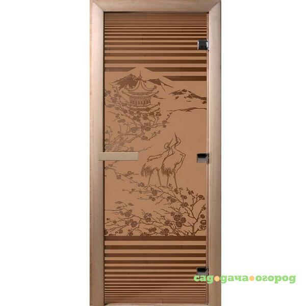 Фото Дверь для сауны стеклянная Doorwood Япония бронза матовая 700х1900 мм