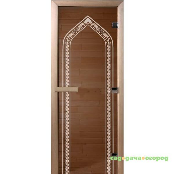 Фото Дверь для сауны стеклянная Doorwood DW01015 Арка бронза 700х1900 мм