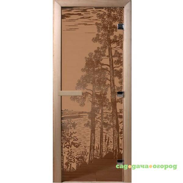 Фото Дверь для сауны стеклянная Doorwood DW01271 Рассвет бронза матовая 700х1900 мм