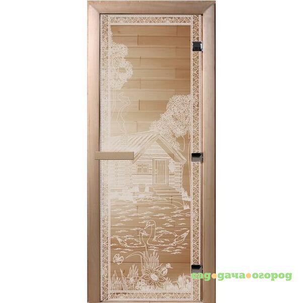 Фото Дверь для сауны стеклянная Doorwood DW00916 Банька в лесу прозрачная 700х1900 мм