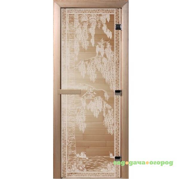 Фото Дверь для сауны стеклянная Doorwood DW00902 Березка прозрачная 700х1900 мм