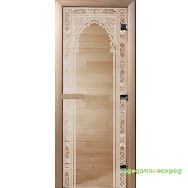Фото Дверь для сауны стеклянная Doorwood DW01027 Восточная арка прозрачная 700х1900 мм