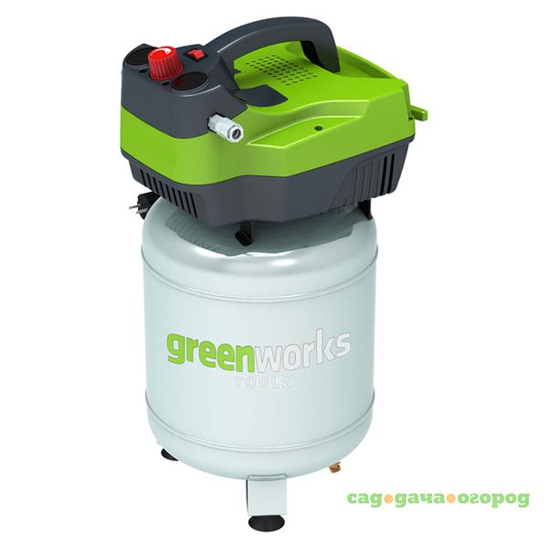 Фото Компрессор электрический Greenworks GAC24V 1500W вертикальный