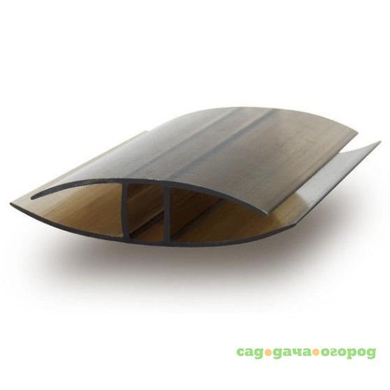 Фото Профиль для поликарбоната Кинпласт 4-6 мм соединительный неразъемный 6 м коричневый
