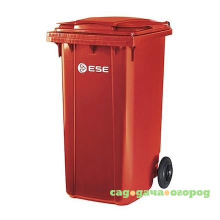 Фото Контейнер пластиковый для мусора Ese 240 л красный