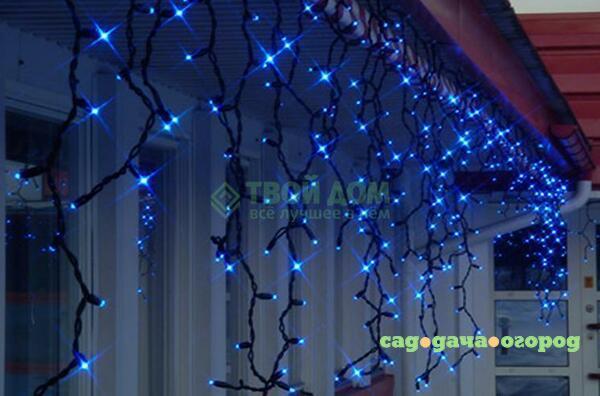 Фото Электрогирлянда-сосульки 100 LED-ламп синий свет Star Trading Синий EXTRA (465-39)