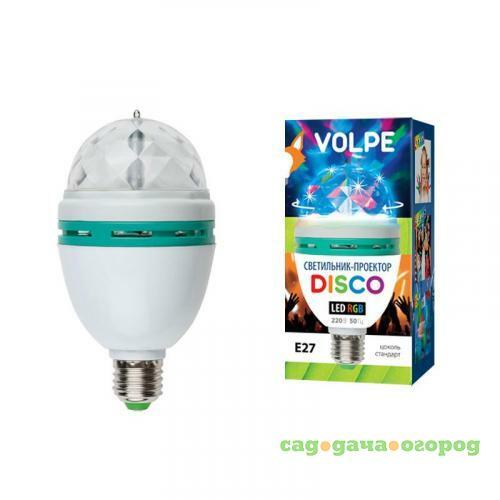 Фото Светодиодный светильник-проектор (09839) Volpe Disko ULI-Q301 03W/RGB/E27 WHITE