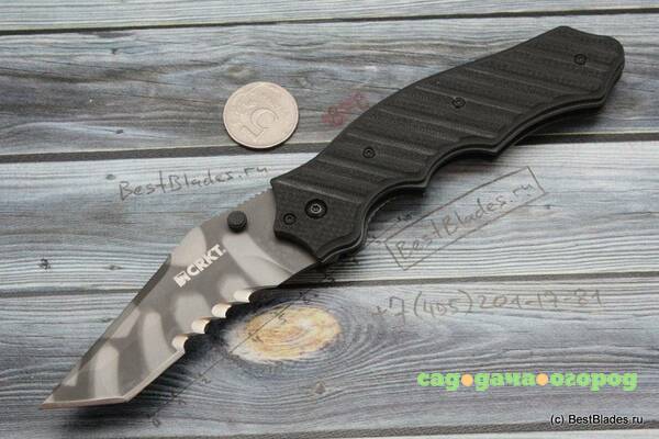 Фото Полуавтоматический складной нож CRKT Triumph Tiger Stripe Combo Edge 1031TSN