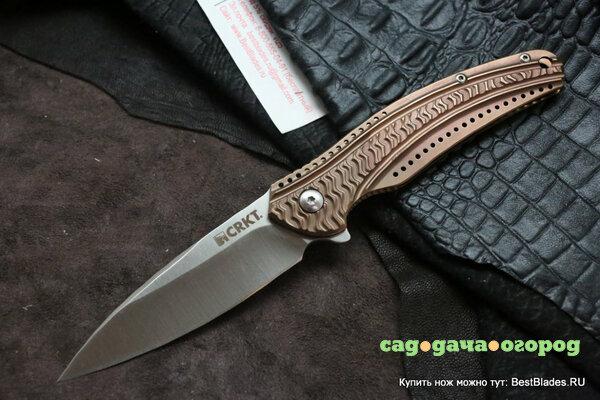 Фото Нож складной Ripple Bronze Coating Stainless Steel Handle (IKBS® Flipper) 80 мм. CR/K406BXP (CRKT)