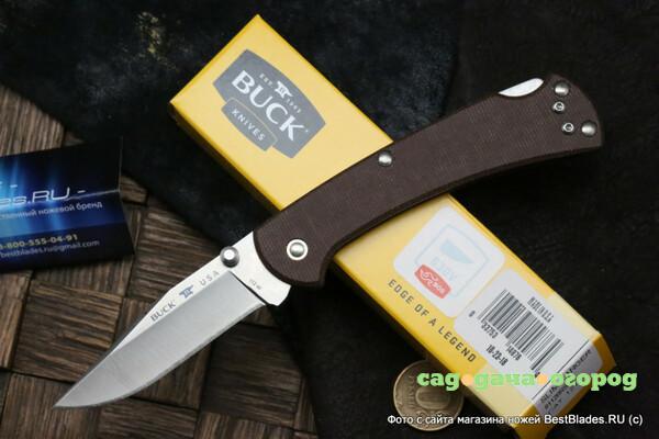 Фото Нож Buck B0112BRS6 112 Slim Pro - нож складной, сталь S30V, рукоять коричневая микарта