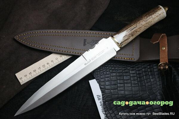 Фото Нескладной нож Bear Stag Handle 240 мм. U/BEAR-24AR (Muela)