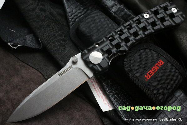 Фото Нож складной Ruger Knives Go-N-Heavy™ Tactical Folder, Bill Harsey Design, Stonewashed Plain Blade 120 мм. CRR1801 (CRKT)