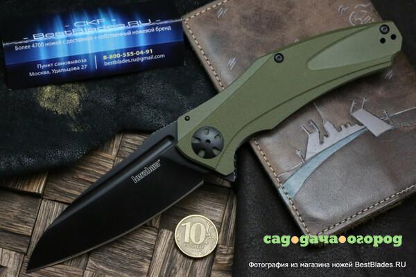 Фото Kershaw K7008OLBLK Natrix XL - нож складной, рукоять-оливк. G-10, сталь 8CR13MOV