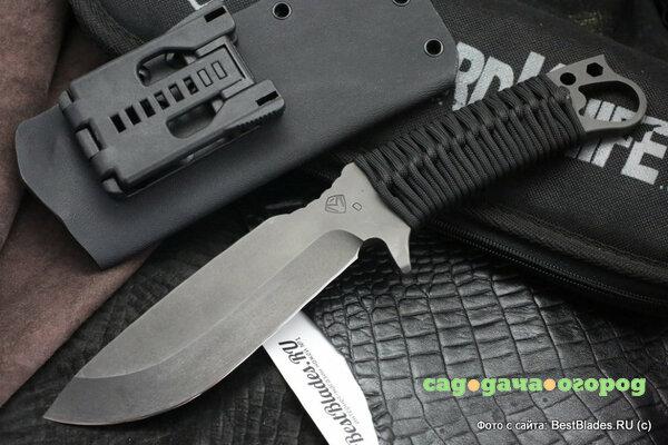 Фото Нож с фиксированным клинком Medford 1911 Drop Bowie OxBk-CoBk-KyBk