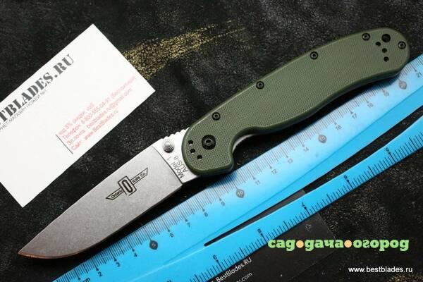 Фото Популярный нож складной RAT-1 (Крыса) Stonewash ONT/8880GR