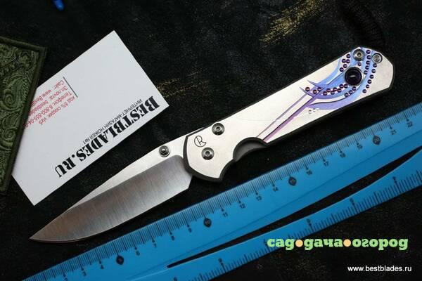 Фото Chris Reeve Large Sebenza 21 Unique Graphics (Amethyst inlay, violet feathers)