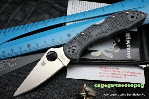 Фото Нож Spyderco Delica Flat Ground Grey C11FPGY