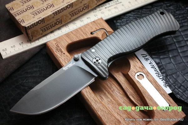 Фото Складной нож SR-1 PVD, Black Blade, Titanium 90 мм. L/SR1 PVD (Lion Steel)