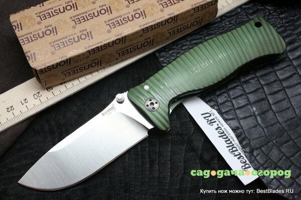 Фото Нож Lion Steel SR-1 Aluminium Green L/SR1A GS