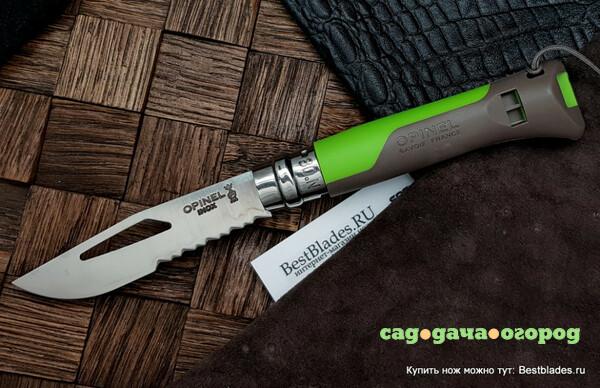 Фото Нож Opinel Outdoor Earth 8 нержавеющая сталь, пластиковая рукоять, зеленый