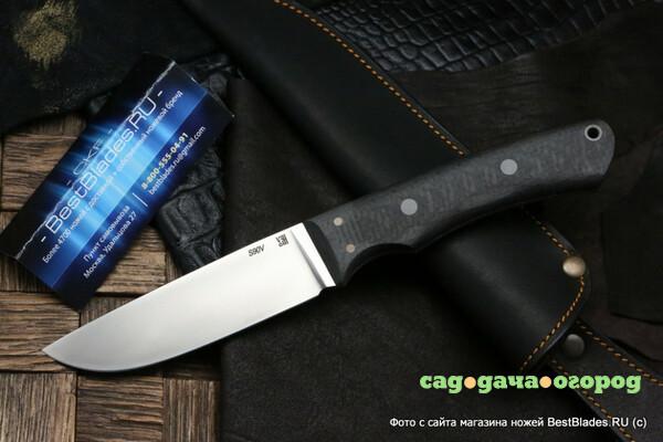 Фото Крутой небольшой нож Перо (Ульданов, S90V, карбон)