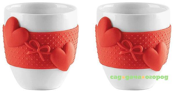 Фото Guzzini Набор из 2 чашек для кофе Love красный