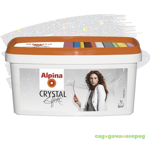 Фото Декоративное покрытие Alpina Crystal Effekt Glitzer с кристаллическим эффектом лазурь 1 л