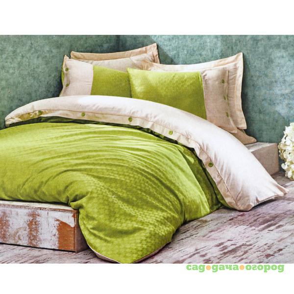 Фото Постельный комплект семейный сатин Colors of fashion light green