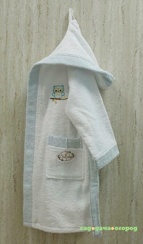 Фото Детский банный халат Volenka, Совенок, XL, голубой