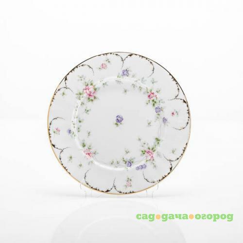 Фото Тарелка закусочная PORCELAINE Czech Gold Hands, Сакура, 25 см