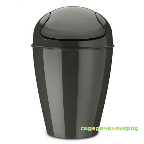 Фото Корзина для мусора koziol, DEL, 12 л, с крышкой, темно-серый