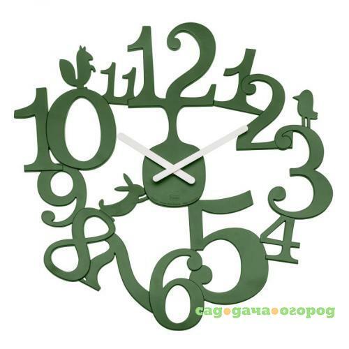 Фото Часы настенные koziol, PIP, 45 см, темно-зеленый