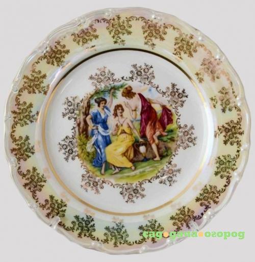 Фото Тарелка суповая PORCELAINE Czech Gold Hands, Мадонна, 24 см, латте