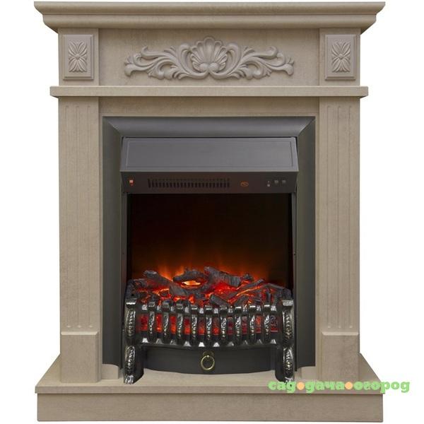 Фото Real-Flame Adelaida STD/EUG WT с очагом Fobos s Lux BL/BR, Majestic s Lux BL/BR