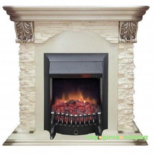 Фото Real-Flame Dublin LUX STD/EUG WT с очагом Fobos s Lux BL/BR, Majestic s Lux BL/BR