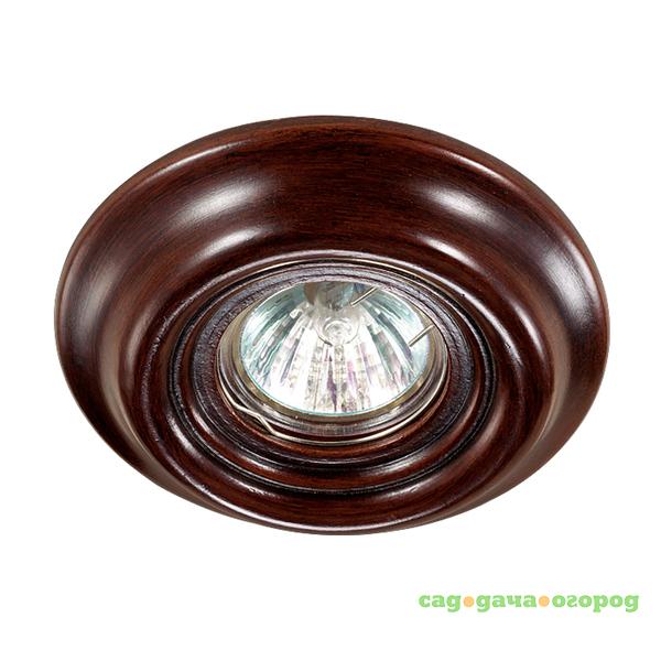 Фото Светильник встраиваемый Novotech Pattern 370089 темное дерево IP20 GX5.3 50W 12V