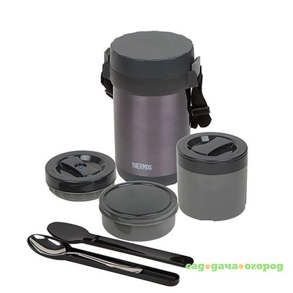 Фото Термос с пластиковыми контейнерами и ложкой тм Thermos jbg-1800 food jar 1.8л