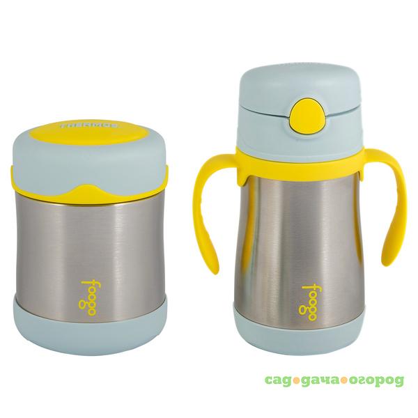 Фото Набор Thermos b3000+bs535 bl из 2 термоса ,  2 крышки,1 ручка-насадка, 1салфетка