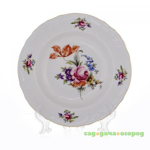 Фото Набор суповых тарелок Thun, Полевой цветок, 23 см, 6 предметов