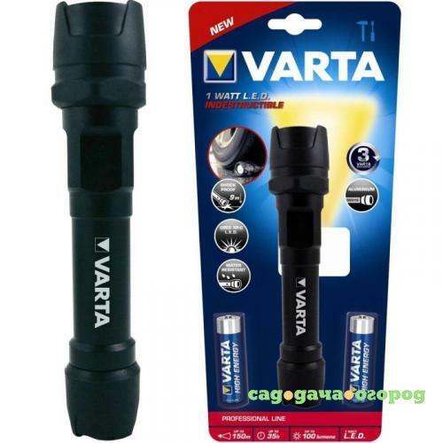 Фото Карманный фонарь VARTA, INDESTRUCTIBLE, 2AA, 1W